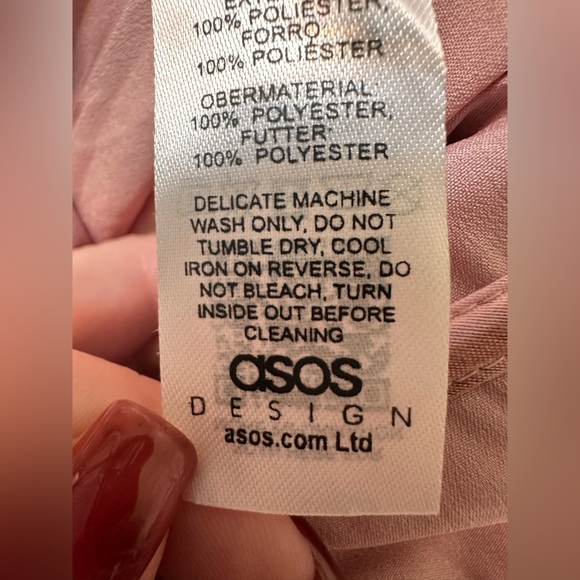 ASOS palm print structured mini dress with lace trim detail and puff sleeve - Picture 10 of 13